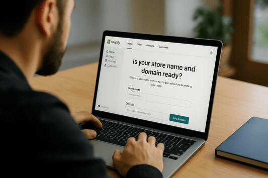 Shopify mağazası için doğru isim ve alan adı seçimi hakkında bilgi veren görsel içerik.