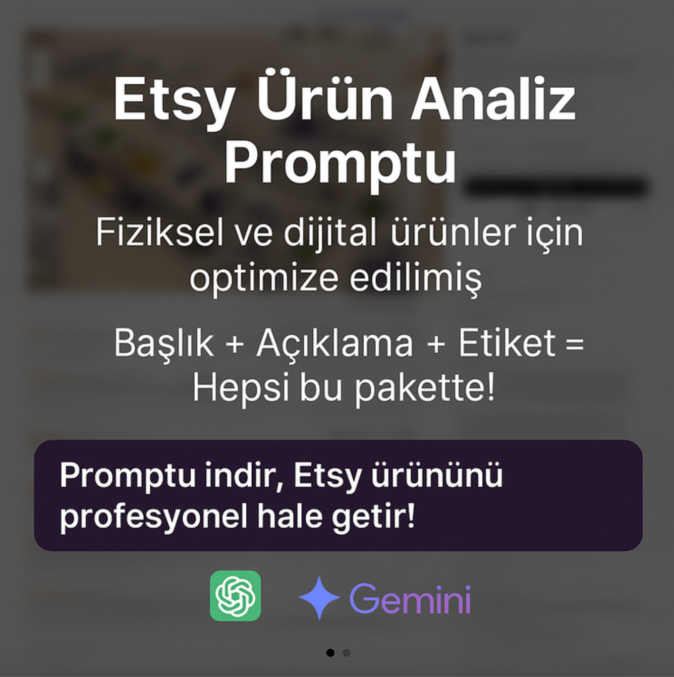 Etsy Ürün Başlık, Açıklama, Etiket, Görsel Analiz Promptu (Fiziksel veya Dijital Ürün)